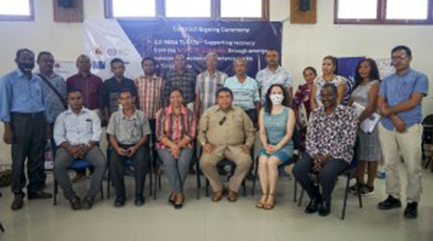 ILO and 10 Contractors sign agreements for COVID-19 response under RBSA Funding