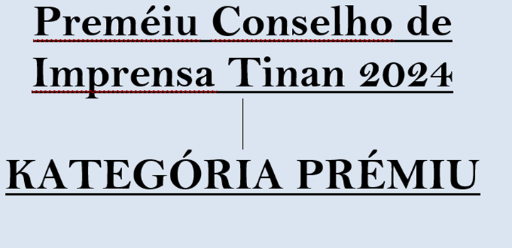 Preméiu Conselho de Imprensa Tinan 2024